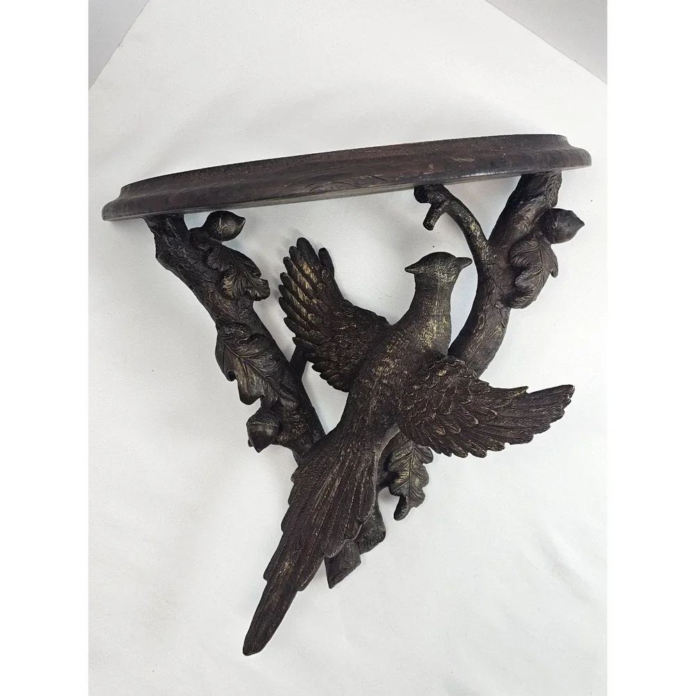 Vintage Bird Wall Shelf Rustic Woodland Flying Dove Resin Display Shelf 12 Inch